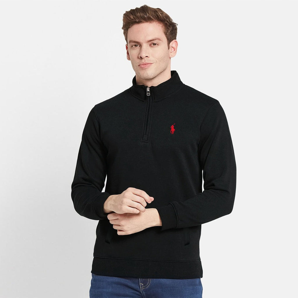 Men Luxury Jersey Quarter Zip Pullover Black – Lifestyle Galleria